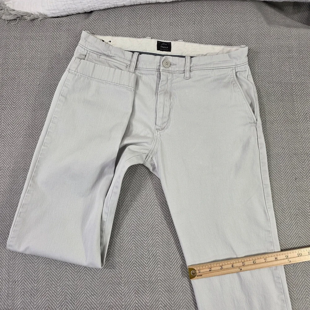 J.Crew 484 Slim Fit Stretch Chino Pants Mens 32x31 Light Gray Cotton Blend